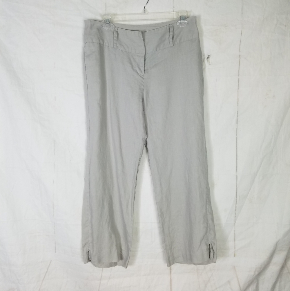 Richard Malcom gray crop linen pants